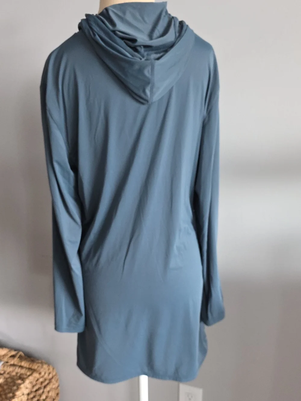 Costa Lightweight Hooded Tunic in Dusty Blue